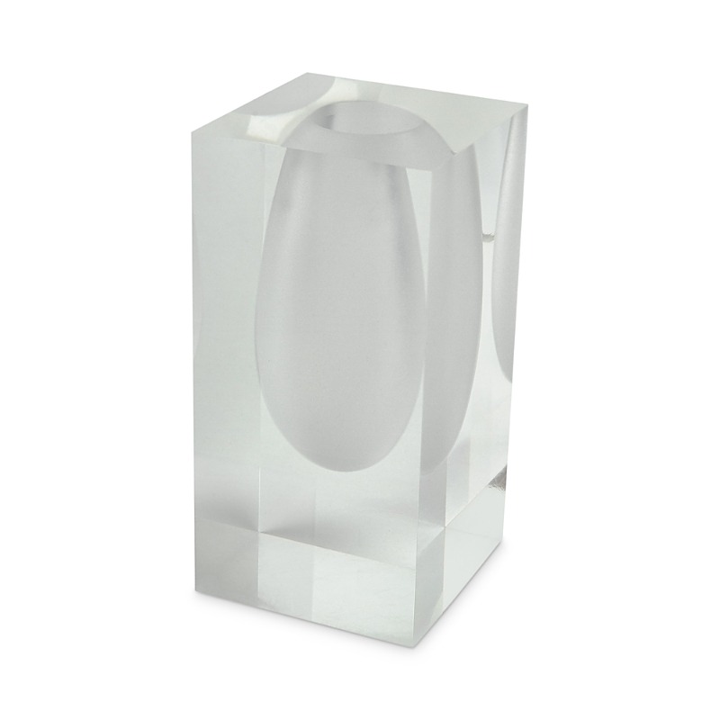 Tizo Design Lucite Frosted White Vase In White