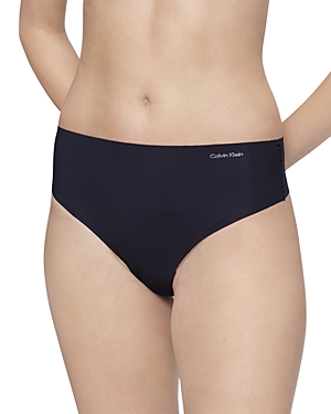 Shop Calvin Klein Invisibles High Waist Thong In Black