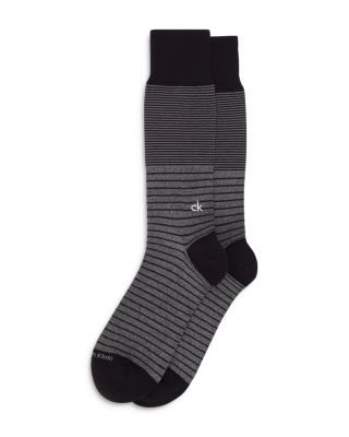 Calvin Klein Cotton Blend Color Blocked Stripe Dress Socks In Black |  ModeSens