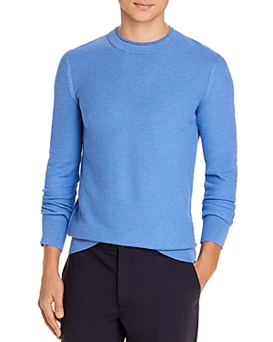 Theory Riland Long Sleeve Pique Crewneck In Skyline