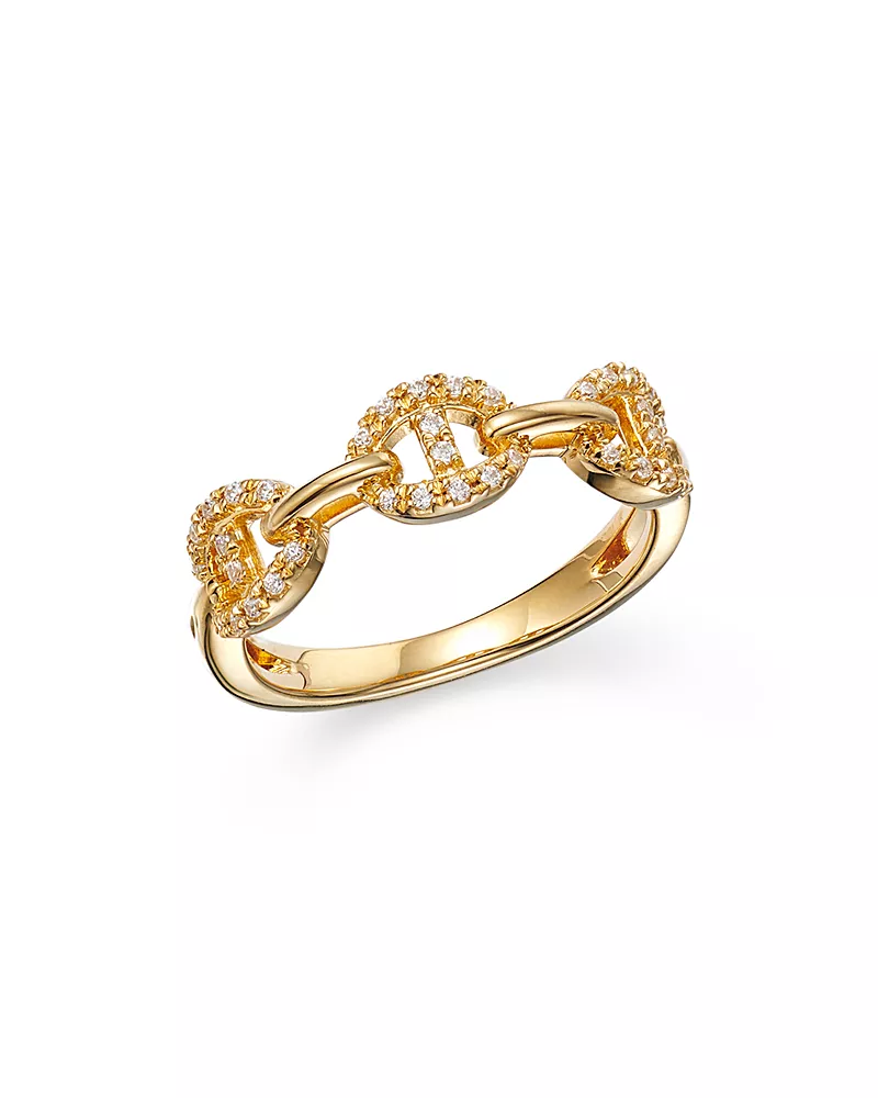 Bloomingdale's Fine Collection Diamond Interlocking Ring in 14K Yellow Gold, 0.14 tcw