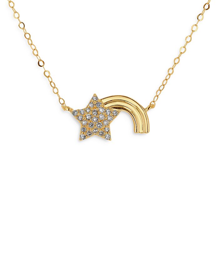 Moon & Meadow 14k Yellow Gold Diamond Shooting Star Pendant Necklace, 18 - 100% Exclusive In White/gold