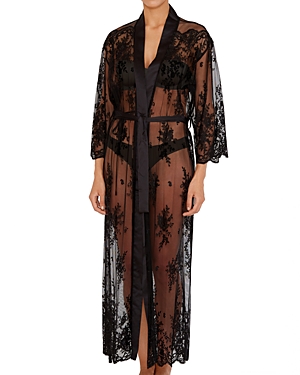 Shop Rya Collection Darling Lace Robe In Black