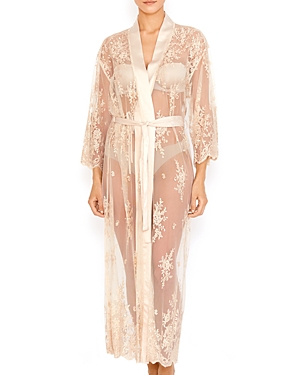 Shop Rya Collection Darling Lace Robe In Champagne