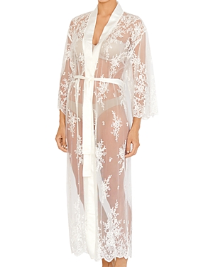 Shop Rya Collection Darling Lace Robe In Ivory