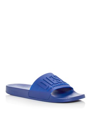 Diesel Men's Mayemi Logo Slide Sandals In Blue