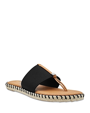 ANDRE ASSOUS WOMEN'S ELLE STRETCHY ESPADRILLE THONG SANDALS,AA0ELL01
