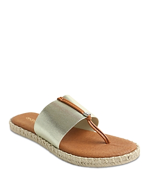 ANDRE ASSOUS WOMEN'S ELLE STRETCHY ESPADRILLE THONG SANDALS,AA0ELL71