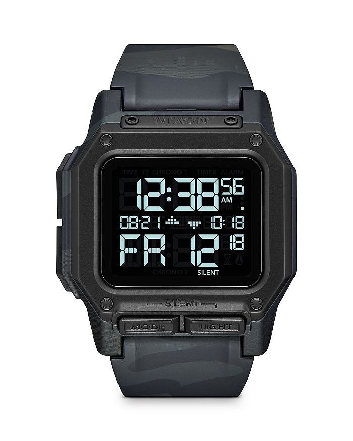 Nixon Regulus Green Watch, 44mm X 46mm In Black Multicam