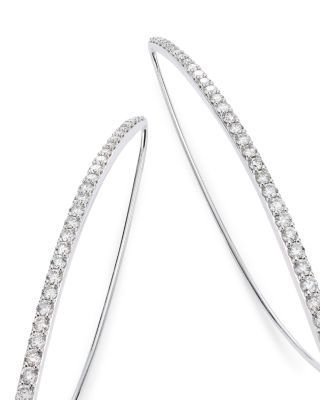 Diamond Threader Earrings in 14K White Gold, 1.50 tcw 