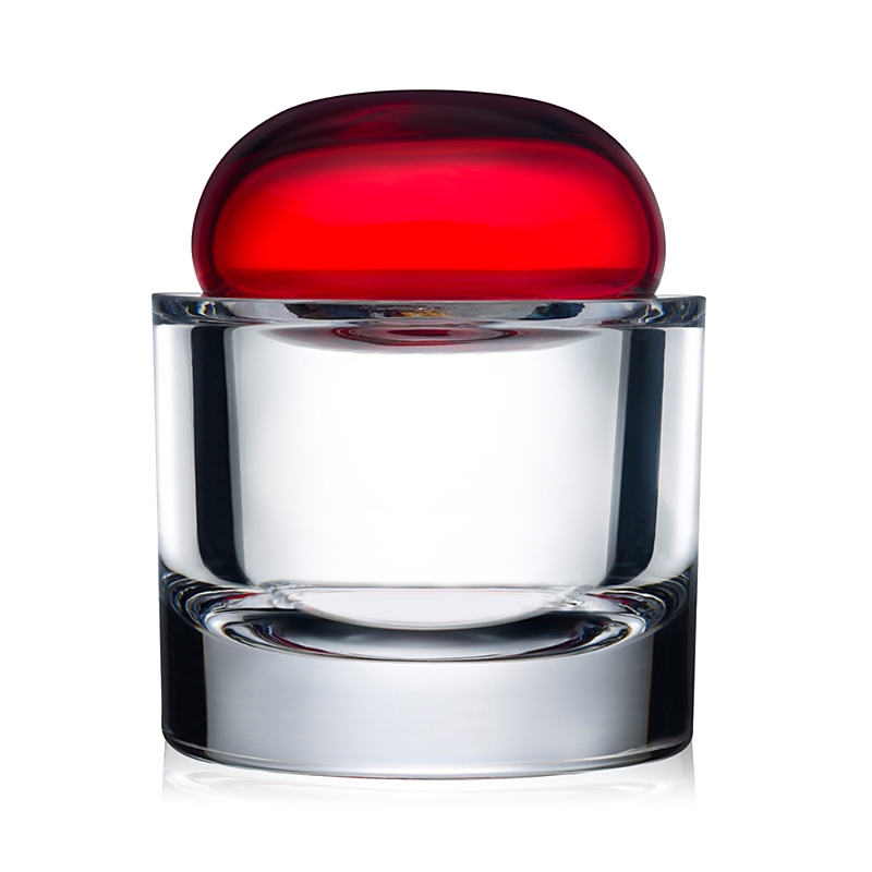Nude Glass Nude Ecrin Lidded Vessel - Small Lid In Red
