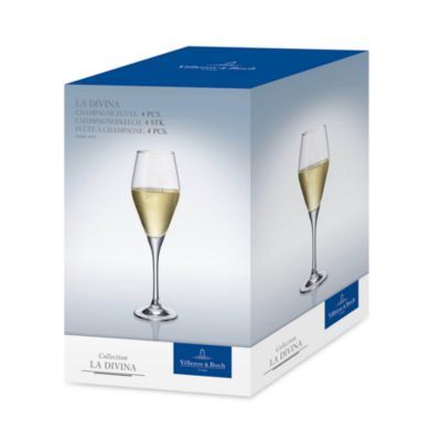 La Divina Champagne Flutes, Set of 4