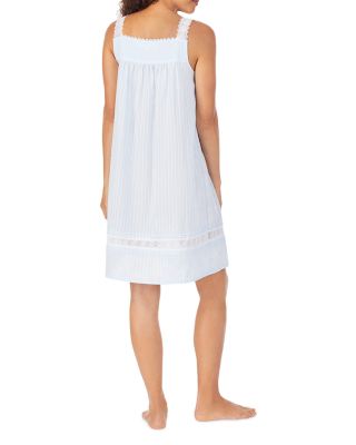 Cotton Dobby-Striped Chemise Nightgown
