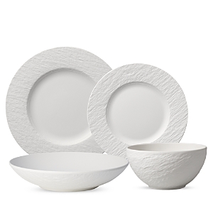 Shop Villeroy & Boch Manufacture Rock Blanc 4 Piece Place Setting In White