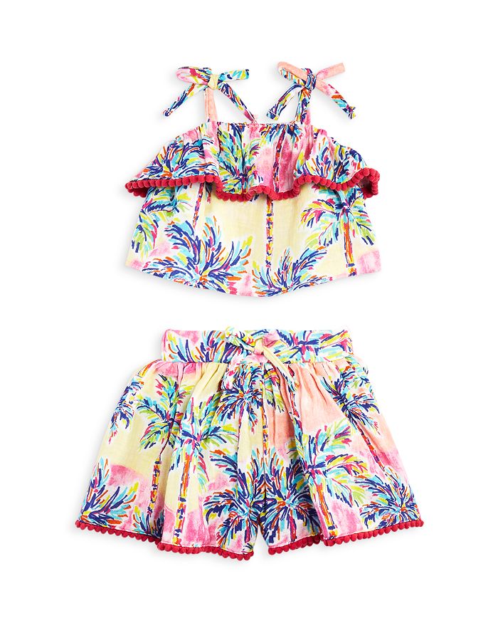 Pippa & Julie Girls' Tie-Dye Palm Tree Shorts Set - Baby | Bloomingdale's