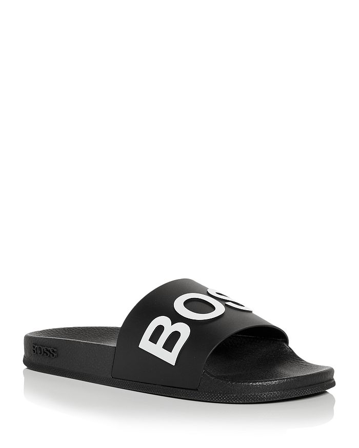 BOSS Hugo Men's Bay Logo Slide Sandals | Bloomingdale's