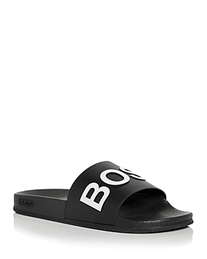 Bloomingdale's Hugo Boss Men's Bay Logo Slide Sandals In Black
