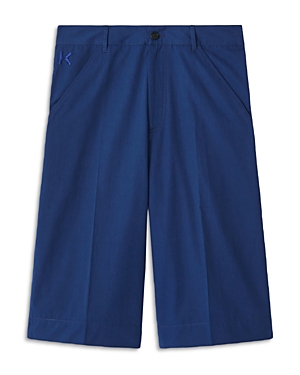 Kenzo Blue Gabardine Casual Shorts In Ink