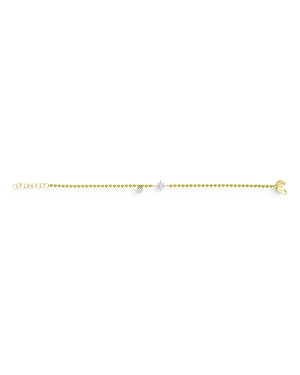 Meira T 14K Yellow & White Gold Diamond Starburst Spot Chain Bracelet