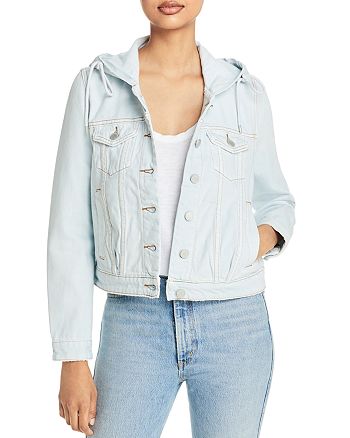 blanknyc hooded fur denim jacket