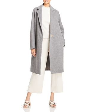 Vince Classic Coat In Medium Heather Grey