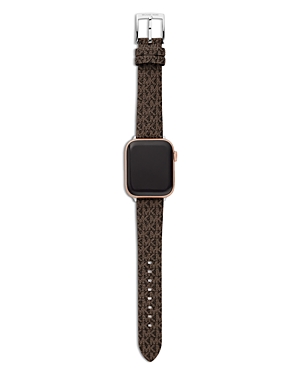 Michael Kors Micro Logo Pvc 38-40mm Band For Apple Watch In Brown