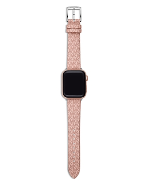 Michael Kors Micro Logo Pvc 38-40mm Band For Apple Watch In Pink