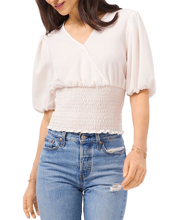 1 State Puff Sleeve Smocked Top Bloomingdale S