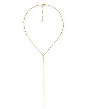 Maison Irem Textured Bead Lariat Necklace, 17 In Gold