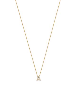 Roberto Coin 18K Yellow Gold and Diamond Initial Love Letter Pendant Necklace, 16"