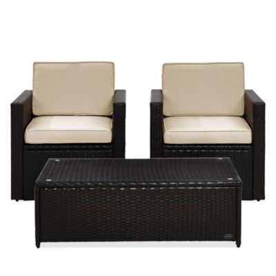 Sparrow & Wren Avalon 3 Piece Outdoor Wicker Chair Set