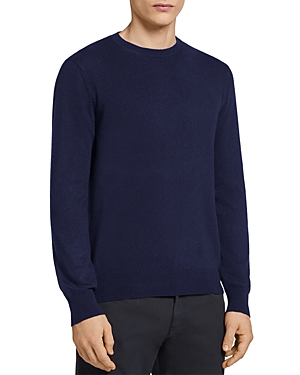 Zegna Oasi Cashmere Sweater In Medium Blue Solid