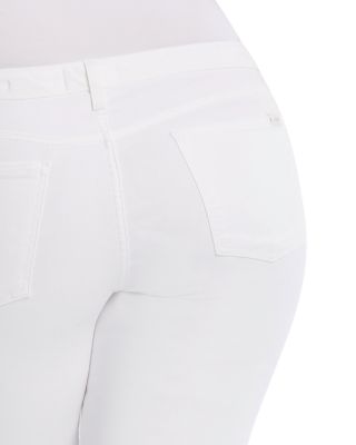 High Rise Ankle Straight Jeans in White