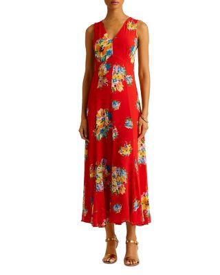 ralph lauren red floral dress