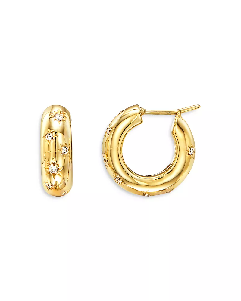 Temple St. Clair 18K Yellow Gold Cosmos Diamond Hoop Earrings