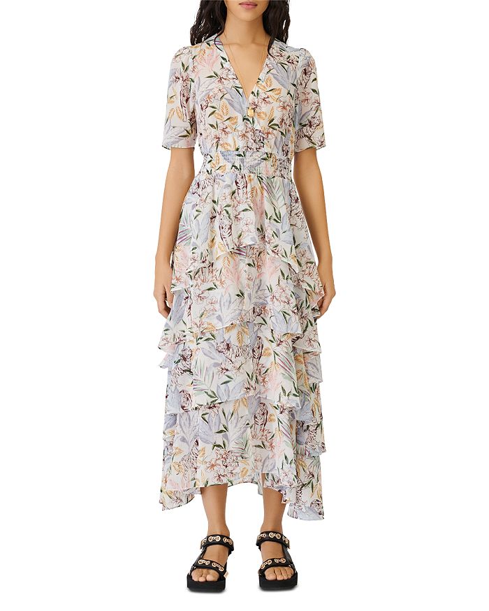 Maje Ruffled Asymmetrical Maxi Dress | Bloomingdale's
