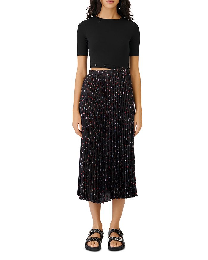 Maje Riplita Mixed Media Dress Bloomingdale's