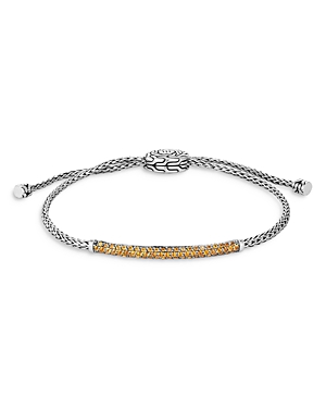 John Hardy Sterling Silver Classic Chain Citrine Medium Pull Through Bracelet In Citrine/silver