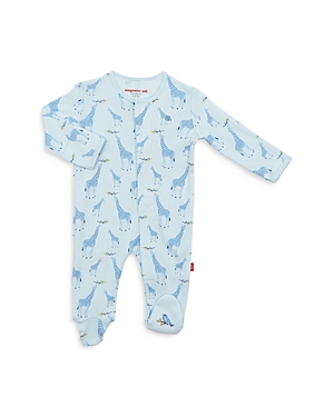 Shop Magnetic Me Unisex Cotton Giraffe Footie - Baby In Blue