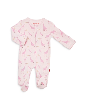 Shop Magnetic Me Unisex Cotton Giraffe Footie - Baby In Pink