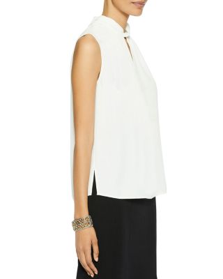 Twist Neck Crepe de Chine Tank