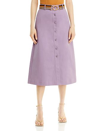 Tory Burch Button Front Midi Skirt | Bloomingdale's