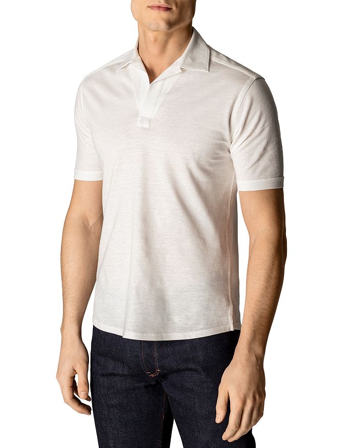 Eton Piqué Cotton & Linen Slim Fit Polo Shirt | Bloomingdale's