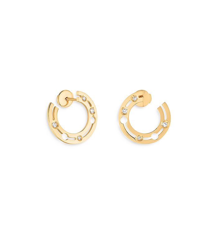 Dinh Van 18K Yellow Gold Pulse Hoop Earrings with Diamonds | Bloomingdale's