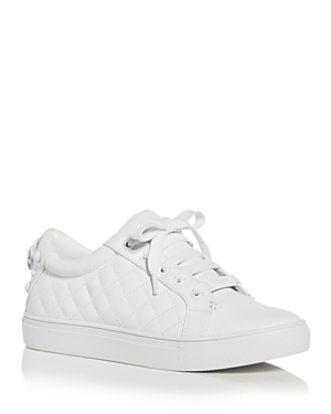 Kurt Geiger Women's Ludo Quilted Low Top Sneakers In White/white