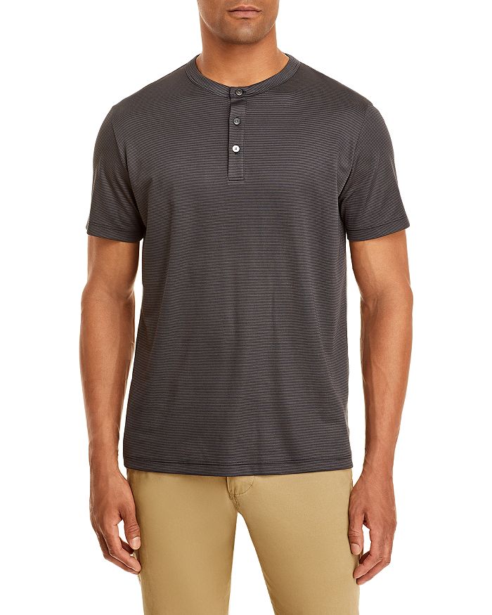 Theory Essential Striped Short Sleeve Henley - 100% Exclusive ...