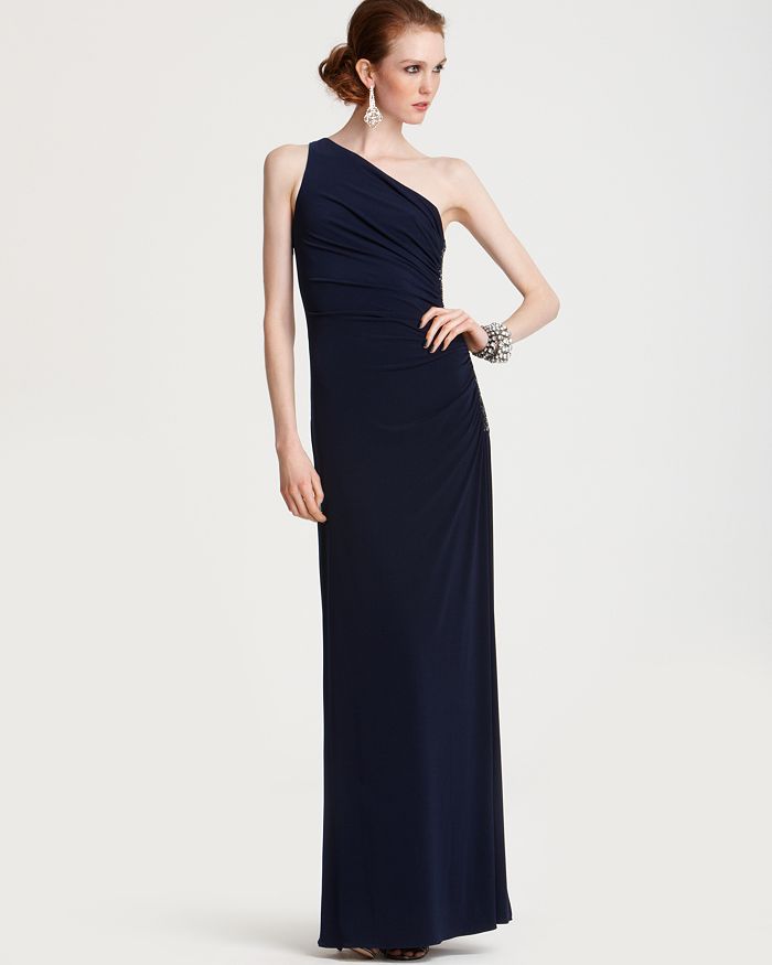 Laundry by Shelli Segal One-Shoulder Gown with Beaded Side | Bloomingdale's