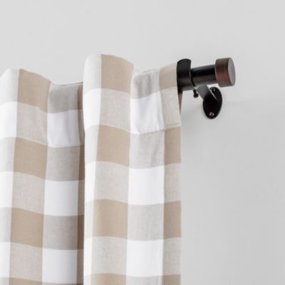 Serena Adjustable Curtain Rod with Cap Finials, 28"-48"