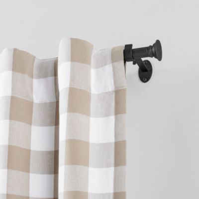 Shaker Adjustable Curtain Rod with Disc Finials, 28"-48"