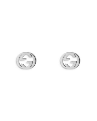 18K White Gold Interlocking G Stud Earrings